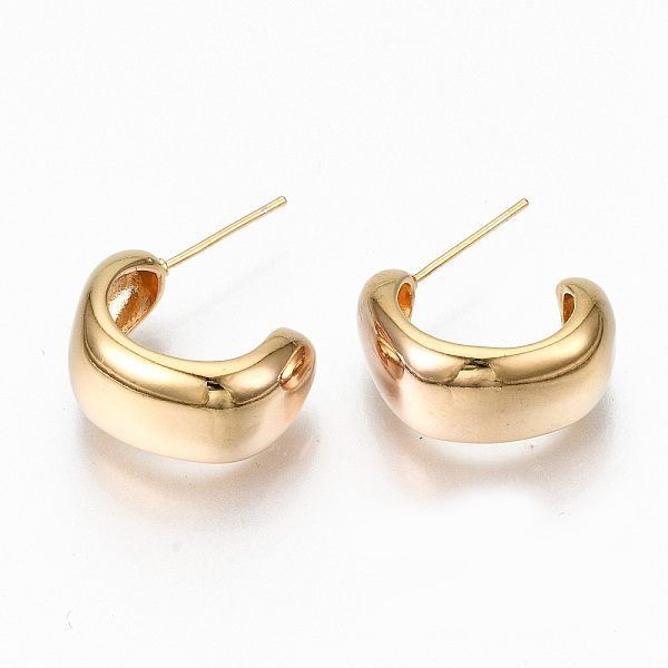 PandaHall Brass Half Hoop Earrings, Stud Earring, Semicircular, Nickel Free, Real 18K Gold Plated, 20~24x19~21x9.5mm, Pin: 0.7mm Brass...
PandaHall Brass Half Hoop Earrings, Stud Earring, Semicircular, Nickel Free, Real 18K Gold Plated, 20~24x19~21x9.5mm, Pin: 0.7mm Brass...