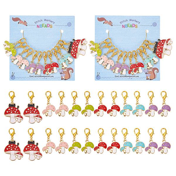 PandaHall Autumn Theme Alloy Enamel Mushroom Charm Locking Stitch Markers, Zinc Alloy Lobster Claw Clasps Locking Stitch Marker, Mixed Color..., Multicolor
PandaHall Autumn Theme Alloy Enamel Mushroom Charm Locking Stitch Markers, Zinc Alloy Lobster Claw Clasps Locking Stitch Marker, Mixed Color..., Multicolor