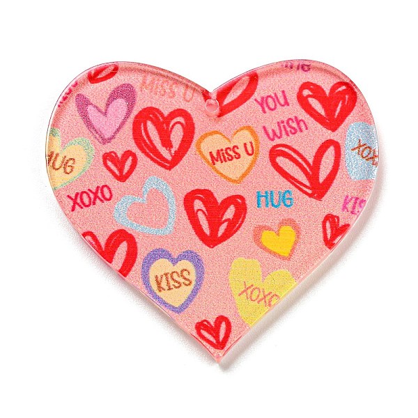 PandaHall Valentine's Day Acrylic Pendants, Heart, Pink, 37x39.5x2.5mm, Hole: 1.6mm Acrylic Heart Pink
PandaHall Valentine's Day Acrylic Pendants, Heart, Pink, 37x39.5x2.5mm, Hole: 1.6mm Acrylic Heart Pink
