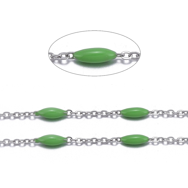 PandaHall Handmade Enamel Beaded Chains, with Stainless Steel Curb Chains and Spool, Soldered, Stainless Steel Color, Lime Green...
PandaHall Handmade Enamel Beaded Chains, with Stainless Steel Curb Chains and Spool, Soldered, Stainless Steel Color, Lime Green...