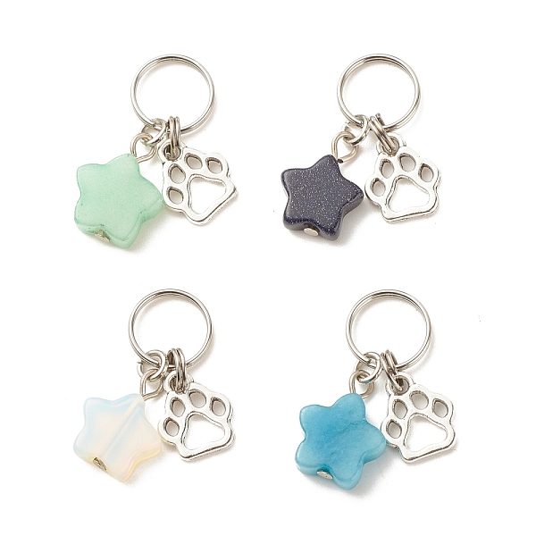 PandaHall 4Pcs 4 Styles Natural & Synthetic Gemstone Pendants, Opalite & Synthetic Blue Goldstone & Natural White Jade, with Dog Paw Alloy...
PandaHall 4Pcs 4 Styles Natural & Synthetic Gemstone Pendants, Opalite & Synthetic Blue Goldstone & Natural White Jade, with Dog Paw Alloy...