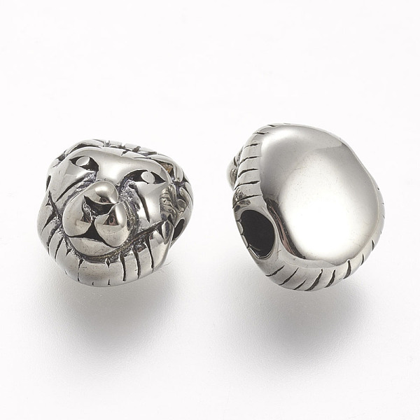 PandaHall 304 Stainless Steel Beads, Lion Head, Antique Silver, 12x11x8mm, Hole: 3mm 304 Stainless Steel Lion
PandaHall 304 Stainless Steel Beads, Lion Head, Antique Silver, 12x11x8mm, Hole: 3mm 304 Stainless Steel Lion