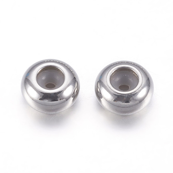 PandaHall 304 Stainless Steel Beads, with Rubber, Slider Stopper Beads, Rondelle, Stainless Steel Color, 8x4mm, Rubber Hole: 2mm 304...
PandaHall 304 Stainless Steel Beads, with Rubber, Slider Stopper Beads, Rondelle, Stainless Steel Color, 8x4mm, Rubber Hole: 2mm 304...