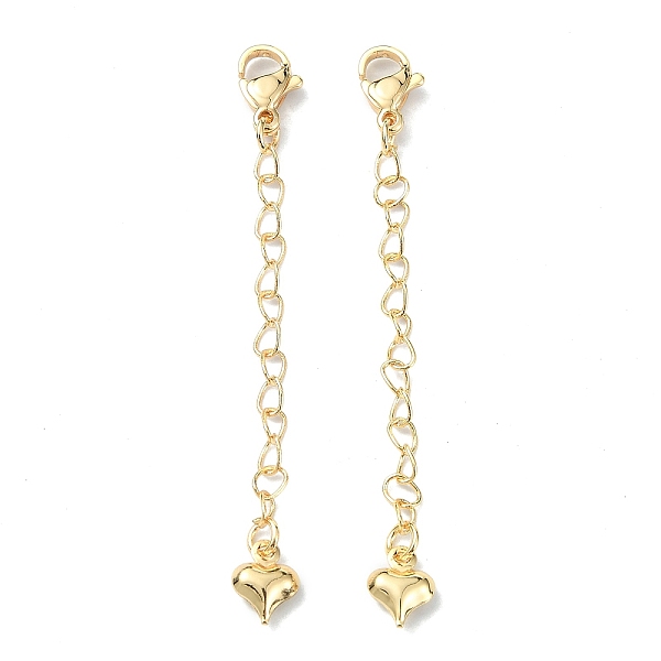 PandaHall Brass Curb Chain Extenders, End Chains with Heart Chain Tab and Lobster Clasp, Real 18K Gold Plated, 66x7mm Brass
PandaHall Brass Curb Chain Extenders, End Chains with Heart Chain Tab and Lobster Clasp, Real 18K Gold Plated, 66x7mm Brass