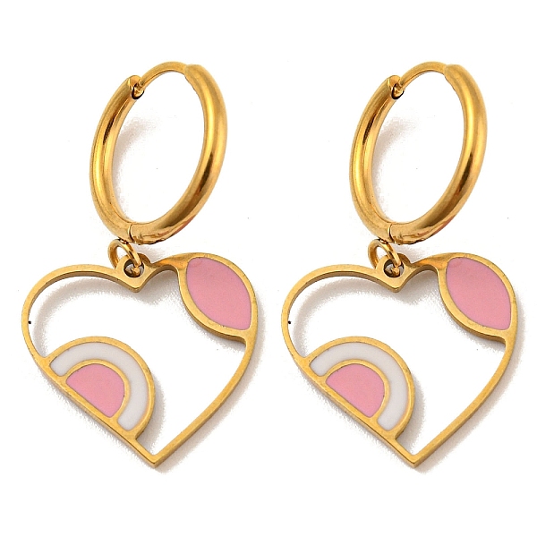 PandaHall 304 Stainless Steel Hoop Earrings, Heart 316 Surgical Stainless Steel Enamel Drop Earrings, Golden, 28.5x16mm 304 Stainless Steel..., Pink
PandaHall 304 Stainless Steel Hoop Earrings, Heart 316 Surgical Stainless Steel Enamel Drop Earrings, Golden, 28.5x16mm 304 Stainless Steel..., Pink