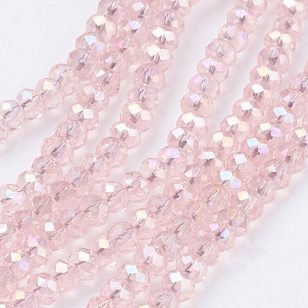 PandaHall Electroplate Glass Beads Strands, AB Color Plated, Faceted Rondelle, Pearl Pink, 3x2mm, Hole: 0.5mm, about 145~150pcs/strand...
PandaHall Electroplate Glass Beads Strands, AB Color Plated, Faceted Rondelle, Pearl Pink, 3x2mm, Hole: 0.5mm, about 145~150pcs/strand...