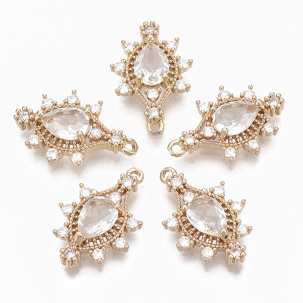PandaHall Glass Pendants, with Brass Micro Pave Cubic Zirconia, Faceted, Eye, Light Gold, Clear, 24.5x16.5x6mm, Hole: 1.4mm Brass+Glass Eye...
PandaHall Glass Pendants, with Brass Micro Pave Cubic Zirconia, Faceted, Eye, Light Gold, Clear, 24.5x16.5x6mm, Hole: 1.4mm Brass+Glass Eye...