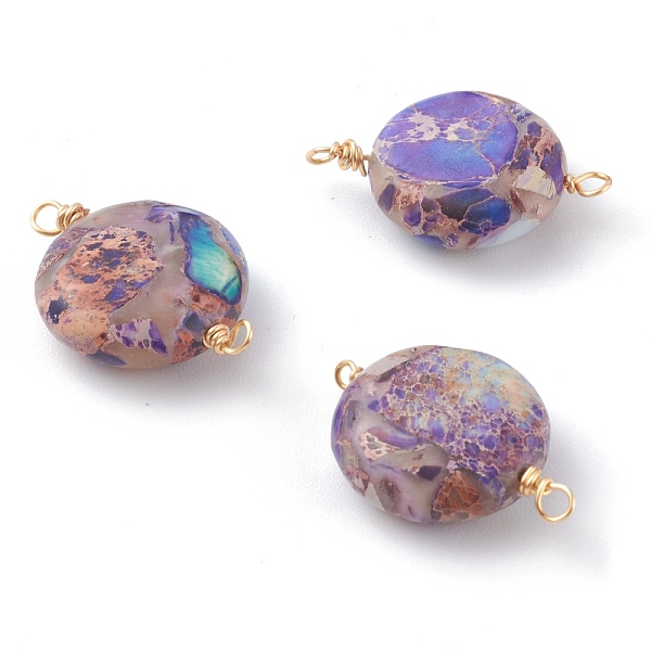 PandaHall Natural Imperial Jasper Links Connectors, with Golden Brass Loops, Flat Round, 23.5x15.5x6mm, Hole: 1.6mm Imperial Jasper Oval
PandaHall Natural Imperial Jasper Links Connectors, with Golden Brass Loops, Flat Round, 23.5x15.5x6mm, Hole: 1.6mm Imperial Jasper Oval