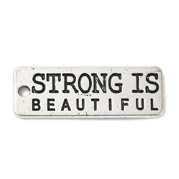 PandaHall Rectangle Tibetan Style Alloy Pendants, with Words Strong Is Beautiful, Lead Free & Cadmium Free, Antique Silver, 27.5x10x1.5mm...
PandaHall Rectangle Tibetan Style Alloy Pendants, with Words Strong Is Beautiful, Lead Free & Cadmium Free, Antique Silver, 27.5x10x1.5mm...