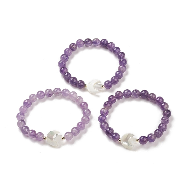 PandaHall Natural Amethyst & Synthetic Hematite Stretch Bracelet, Shell Moon with Star Beaded Adjustable Bracelet for Women, Inner Diameter...
PandaHall Natural Amethyst & Synthetic Hematite Stretch Bracelet, Shell Moon with Star Beaded Adjustable Bracelet for Women, Inner Diameter...