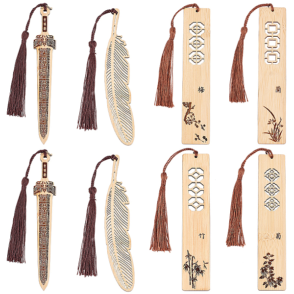 PandaHall AHADEMAKER 1 Set Rectangle Wood Bookmarks with Tassels, with Chinese Character, Plum Blossom & Bamboo & Cymbidium & Chrysanthemum..., Multicolor
PandaHall AHADEMAKER 1 Set Rectangle Wood Bookmarks with Tassels, with Chinese Character, Plum Blossom & Bamboo & Cymbidium & Chrysanthemum..., Multicolor