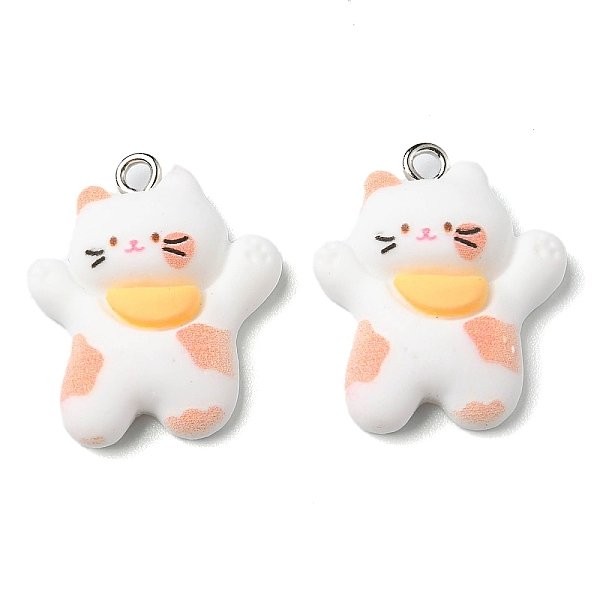 PandaHall Opaque Resin Pendants, Cat Charms, with Platinum Tone Iron Loops, White, 23.5x20x6.5mm, Hole: 1.6mm Iron+Resin Cat Shape White
PandaHall Opaque Resin Pendants, Cat Charms, with Platinum Tone Iron Loops, White, 23.5x20x6.5mm, Hole: 1.6mm Iron+Resin Cat Shape White