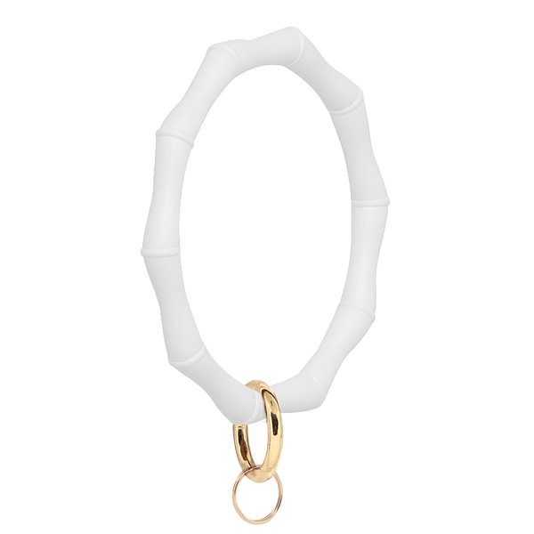 PandaHall Silicone Bangle Keychian, with Alloy Spring Gate Ring, Golden, White, 9.5cm Alloy Ring White
PandaHall Silicone Bangle Keychian, with Alloy Spring Gate Ring, Golden, White, 9.5cm Alloy Ring White