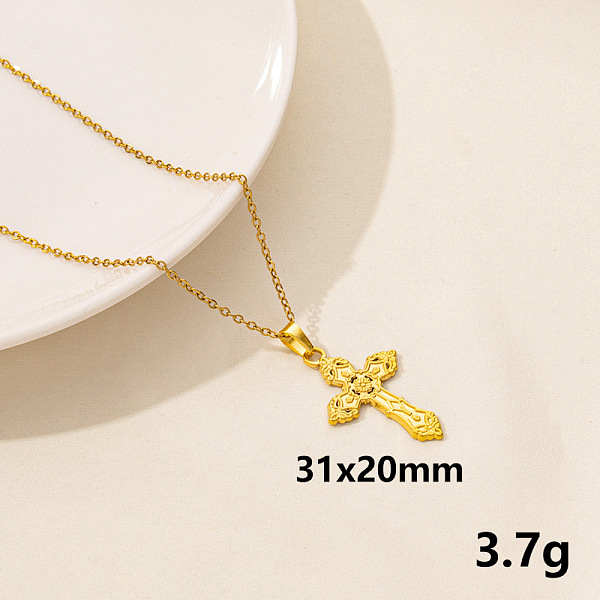 PandaHall Vintage Stainless Steel Cross Pendant Necklaces for Women, Collarbone Chain Jewelry Stainless Steel
PandaHall Vintage Stainless Steel Cross Pendant Necklaces for Women, Collarbone Chain Jewelry Stainless Steel