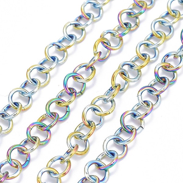 PandaHall Ion Plating(IP) 304 Stainless Steel Rolo Chains, Unwelded, with Spool, Rainbow Color, 7x1mm, about 32.8 Feet(10m)/roll 304...
PandaHall Ion Plating(IP) 304 Stainless Steel Rolo Chains, Unwelded, with Spool, Rainbow Color, 7x1mm, about 32.8 Feet(10m)/roll 304...