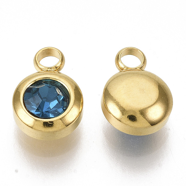 PandaHall Rhinestone Charms, December Birthstone Charms, with 201 Stainless Steel, Flat Round, Golden, Capri Blue, 9x6.5x4mm, Hole: 1.8mm..., Cyan
PandaHall Rhinestone Charms, December Birthstone Charms, with 201 Stainless Steel, Flat Round, Golden, Capri Blue, 9x6.5x4mm, Hole: 1.8mm..., Cyan