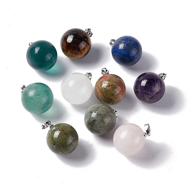 PandaHall Natural & Synthetic Mixed Gemstone Pendants, with Platinum Tone Brass Findings, Round Charm, 22x18mm, Hole: 3x6mm Mixed Stone...
PandaHall Natural & Synthetic Mixed Gemstone Pendants, with Platinum Tone Brass Findings, Round Charm, 22x18mm, Hole: 3x6mm Mixed Stone...