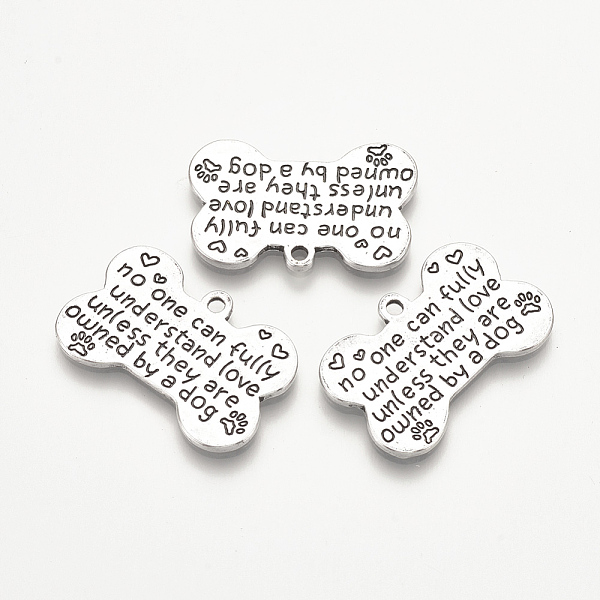 PandaHall Tibetan Style Alloy Pendants, Bone with Phrase, Antique Silver, 16x26x1.5mm, Hole: 1.5mm Alloy Others
PandaHall Tibetan Style Alloy Pendants, Bone with Phrase, Antique Silver, 16x26x1.5mm, Hole: 1.5mm Alloy Others