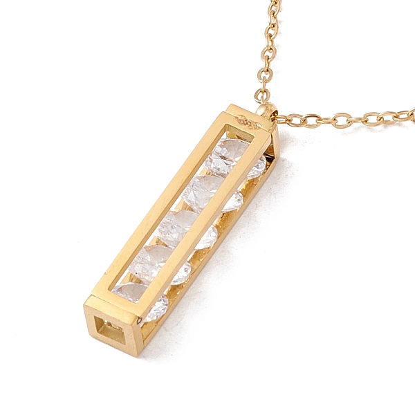 PandaHall Clear Cubic Zirconia Beaded Rectangle Pendant with 304 Stainless Steel Cable Chains for Women, Golden, 16.5 inch(42cm) Cubic...
PandaHall Clear Cubic Zirconia Beaded Rectangle Pendant with 304 Stainless Steel Cable Chains for Women, Golden, 16.5 inch(42cm) Cubic...