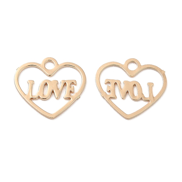 PandaHall Long-Lasting Plated Brass Charms, Hollow Heart with Word Love Charm, Light Gold, 8x9x0.3mm, Hole: 1.2mm Brass Heart
PandaHall Long-Lasting Plated Brass Charms, Hollow Heart with Word Love Charm, Light Gold, 8x9x0.3mm, Hole: 1.2mm Brass Heart