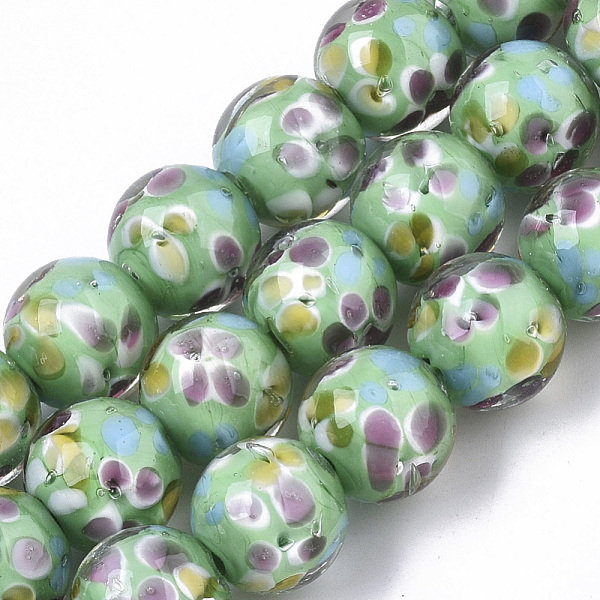 PandaHall Handmade Lampwork Beads Strands, Inner Flower, Round, Light Green, 11.5~12.5x10.5~11.5mm, Hole: 1.4mm, about 45pcs/Strand, 19.69...
PandaHall Handmade Lampwork Beads Strands, Inner Flower, Round, Light Green, 11.5~12.5x10.5~11.5mm, Hole: 1.4mm, about 45pcs/Strand, 19.69...