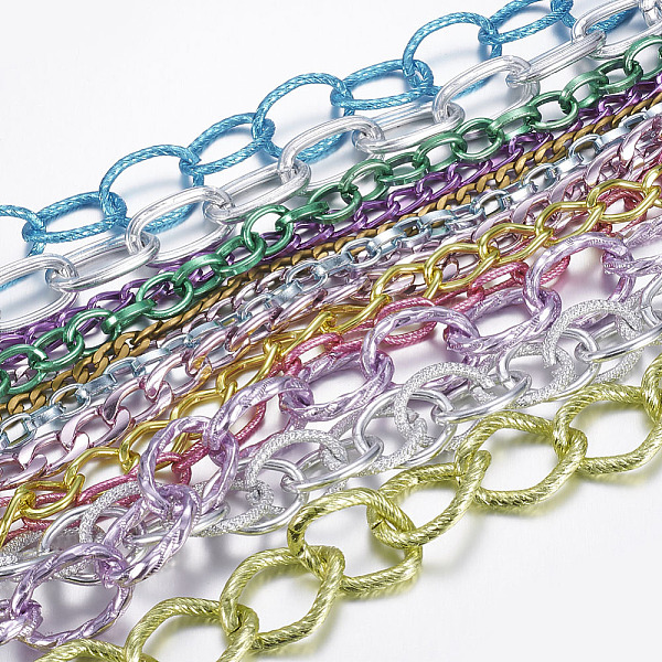 PandaHall Aluminum Chains, Unwelded, Mixed Style, Mixed Color, 6.5~28x4.5~18.5x1~3mm, about 38.58 inch~40.35'(98~102.4cm) Aluminum..., Multicolor
PandaHall Aluminum Chains, Unwelded, Mixed Style, Mixed Color, 6.5~28x4.5~18.5x1~3mm, about 38.58 inch~40.35'(98~102.4cm) Aluminum..., Multicolor
