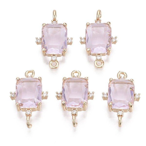 PandaHall Glass Links connectors, with Brass Micro Pave Cubic Zirconia, Faceted, Rectangle, Light Gold, Pink, 20x12x5.5mm, Hole: 1.2mm...
PandaHall Glass Links connectors, with Brass Micro Pave Cubic Zirconia, Faceted, Rectangle, Light Gold, Pink, 20x12x5.5mm, Hole: 1.2mm...