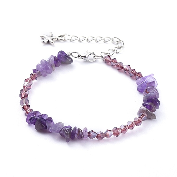 PandaHall Beaded Bracelets, with Natural Mixed Gemstone Chips, Faceted Glass Beads and Starfish Shape Tibetan Style Alloy Charms, 7-1/4 inch...
PandaHall Beaded Bracelets, with Natural Mixed Gemstone Chips, Faceted Glass Beads and Starfish Shape Tibetan Style Alloy Charms, 7-1/4 inch...