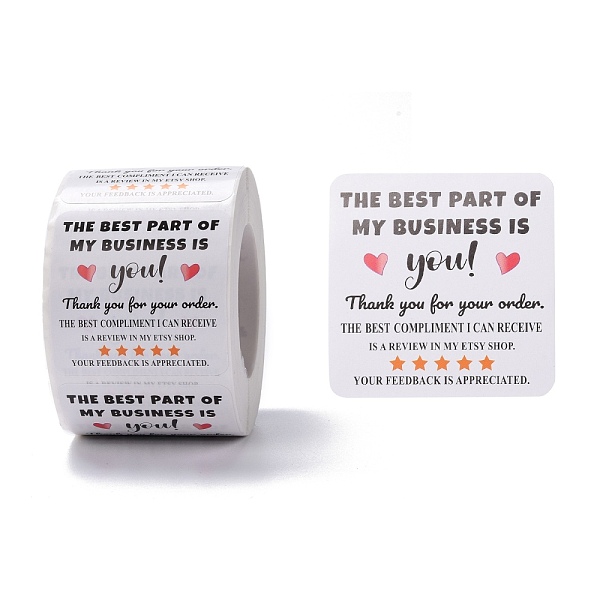 PandaHall Square Paper Thank You Stickers, Word Thank You for your order, Self-Adhesive Paper Gift Tag Labels Youstickers, White, 7.8x5.35cm...
PandaHall Square Paper Thank You Stickers, Word Thank You for your order, Self-Adhesive Paper Gift Tag Labels Youstickers, White, 7.8x5.35cm...