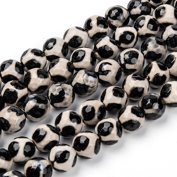 PandaHall Tibetan Style Turtle Back Pattern dZi Beads, Natural Agate, Giraffe Skin Agate, Dyed, Faceted Round, 10mm, Hole: 1mm, about..., Black
PandaHall Tibetan Style Turtle Back Pattern dZi Beads, Natural Agate, Giraffe Skin Agate, Dyed, Faceted Round, 10mm, Hole: 1mm, about..., Black