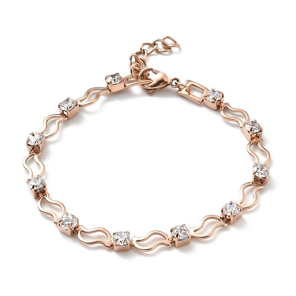 PandaHall Crystal Cubic Zirconia Tennis Bracelet, Ion Plating(IP) 304 Stainless Steel Leaf Link Chains Bracelet for Women, Rose Gold, 7-1/2...
PandaHall Crystal Cubic Zirconia Tennis Bracelet, Ion Plating(IP) 304 Stainless Steel Leaf Link Chains Bracelet for Women, Rose Gold, 7-1/2...