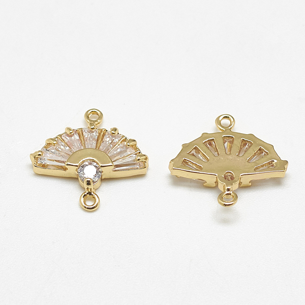 PandaHall Brass Links, with Cubic Zirconia, Fan, Clear, Real 18K Gold Plated, 14x14.5x2.5mm, Hole: 1mm Brass+Cubic Zirconia Fan Clear
PandaHall Brass Links, with Cubic Zirconia, Fan, Clear, Real 18K Gold Plated, 14x14.5x2.5mm, Hole: 1mm Brass+Cubic Zirconia Fan Clear