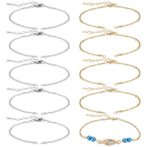 PandaHall Unicraftale 20Pcs 2 Colors 304 Stainless Steel Cable Chain Link Bracelet Making, with Lobster Claw Clasps and Extension Chain...
PandaHall Unicraftale 20Pcs 2 Colors 304 Stainless Steel Cable Chain Link Bracelet Making, with Lobster Claw Clasps and Extension Chain...