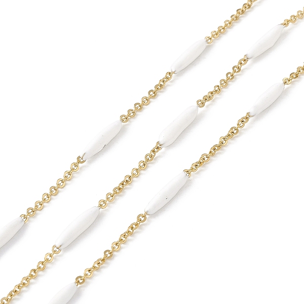 PandaHall Ion Plating(IP) 304 Stainless Steel Cable Chains, with Oval Enamel Beaded, Unwelded, with Spool, Golden, White, Link: 14x2.5mm...
PandaHall Ion Plating(IP) 304 Stainless Steel Cable Chains, with Oval Enamel Beaded, Unwelded, with Spool, Golden, White, Link: 14x2.5mm...