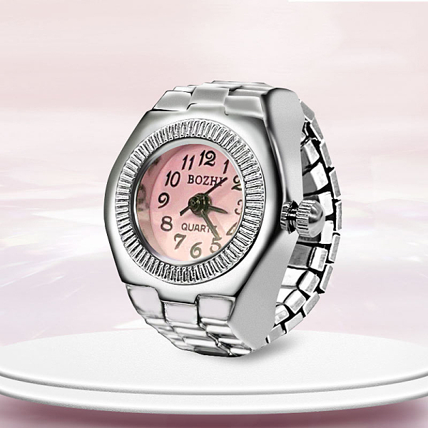 PandaHall 201 Stainless Steel Stretch Watchband Finger Ring Watches, Flat Round Quartz Watch for Unisex, Pink, 15x18mm, Watch Head: 19x27mm...
PandaHall 201 Stainless Steel Stretch Watchband Finger Ring Watches, Flat Round Quartz Watch for Unisex, Pink, 15x18mm, Watch Head: 19x27mm...