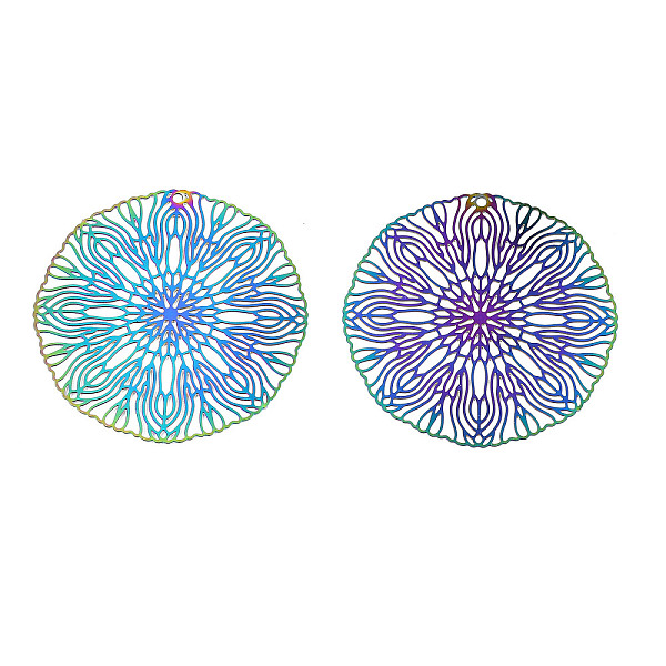PandaHall Ion Plating(IP) 304 Stainless Steel Filigree Pendants, Etched Metal Embellishments, Flat Round, Rainbow Color, 40x39x0.2mm, Hole...
PandaHall Ion Plating(IP) 304 Stainless Steel Filigree Pendants, Etched Metal Embellishments, Flat Round, Rainbow Color, 40x39x0.2mm, Hole...