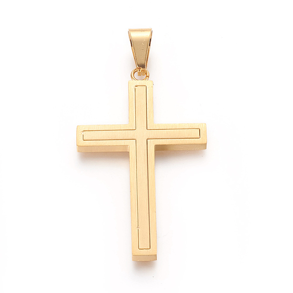 PandaHall 304 Stainless Steel Pendants, Cross, Golden, 45x26.5x2.5mm, Hole: 4.5x9mm 304 Stainless Steel Cross
PandaHall 304 Stainless Steel Pendants, Cross, Golden, 45x26.5x2.5mm, Hole: 4.5x9mm 304 Stainless Steel Cross