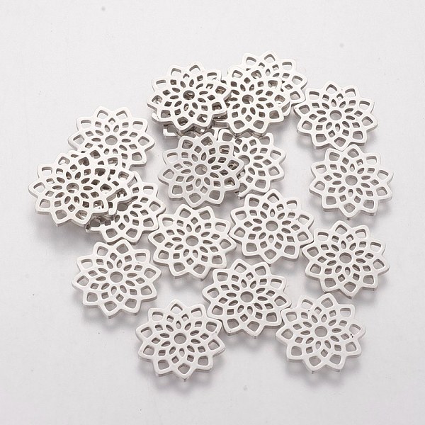 PandaHall 304 Stainless Steel Pendants, for DIY Jewelry Making and Crafting, Lotus, Stainless Steel Color, 15.8x15.8x1mm, Hole: 2mm 304...
PandaHall 304 Stainless Steel Pendants, for DIY Jewelry Making and Crafting, Lotus, Stainless Steel Color, 15.8x15.8x1mm, Hole: 2mm 304...
