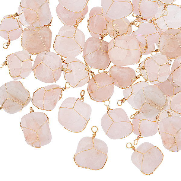 PandaHall HOBBIESAY 40Pcs Natural Rose Quartz Pendants, Nuggets Charms, with Light Gold Tone Copper Wire Wrapped, 19~28.5x12~16x7.5~11mm...
PandaHall HOBBIESAY 40Pcs Natural Rose Quartz Pendants, Nuggets Charms, with Light Gold Tone Copper Wire Wrapped, 19~28.5x12~16x7.5~11mm...