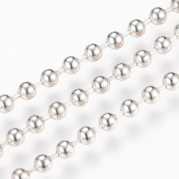 PandaHall Iron Ball Chains, Beads Chain, Soldered, with Spool, Nickel Free, Platinum, 3.2mm, about 164.04 Feet(50m)/roll Iron
PandaHall Iron Ball Chains, Beads Chain, Soldered, with Spool, Nickel Free, Platinum, 3.2mm, about 164.04 Feet(50m)/roll Iron