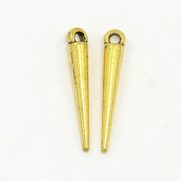 PandaHall Tibetan Style Alloy Pendants, Spike Beads, Cadmium Free & Nickel Free & Lead Free, Antique Golden, 21x3mm, Hole: 1mm Alloy Cone
PandaHall Tibetan Style Alloy Pendants, Spike Beads, Cadmium Free & Nickel Free & Lead Free, Antique Golden, 21x3mm, Hole: 1mm Alloy Cone