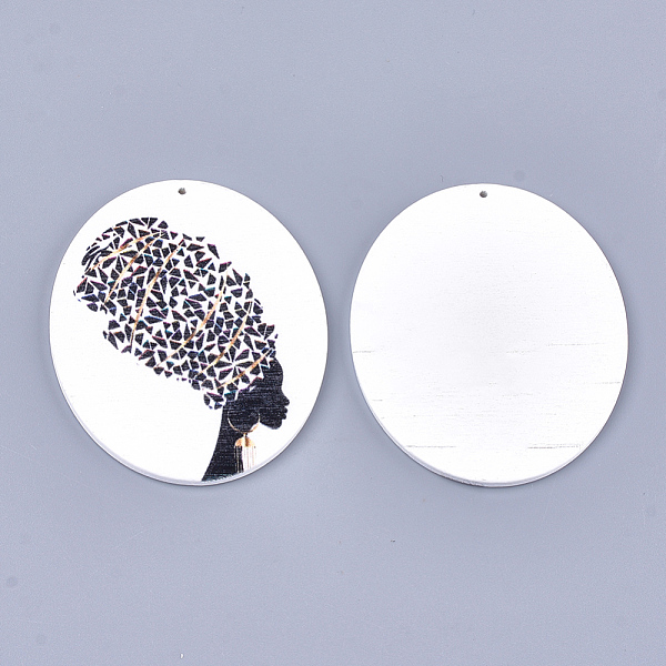 PandaHall Printed Wooden Big Pendants, Dyed, Oval with Woman, Colorful, 63x50x2.5mm, Hole: 1.2mm Wood Oval
PandaHall Printed Wooden Big Pendants, Dyed, Oval with Woman, Colorful, 63x50x2.5mm, Hole: 1.2mm Wood Oval