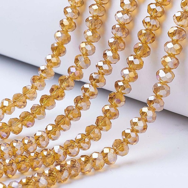 PandaHall Electroplate Glass Beads Strands, AB Color Plated, Faceted, Rondelle, Peru, 4x3mm, Hole: 0.4mm, about 123~127pcs/strand, 16.5~16.9..., Brown
PandaHall Electroplate Glass Beads Strands, AB Color Plated, Faceted, Rondelle, Peru, 4x3mm, Hole: 0.4mm, about 123~127pcs/strand, 16.5~16.9..., Brown