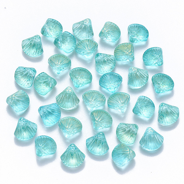 PandaHall Transparent Spray Painted Glass Beads, Top Drilled Beads, with Glitter Powder, Scallop Shape, Turquoise, 10x10.5x6mm, Hole: 1mm..., Green
PandaHall Transparent Spray Painted Glass Beads, Top Drilled Beads, with Glitter Powder, Scallop Shape, Turquoise, 10x10.5x6mm, Hole: 1mm..., Green