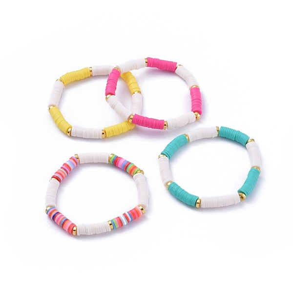 PandaHall Handmade Polymer Clay Heishi Beads Stretch Bracelets, with Alloy Spacer Beads, Mixed Color, 2-1/8 inch(5.4cm) Polymer Clay..., Multicolor
PandaHall Handmade Polymer Clay Heishi Beads Stretch Bracelets, with Alloy Spacer Beads, Mixed Color, 2-1/8 inch(5.4cm) Polymer Clay..., Multicolor