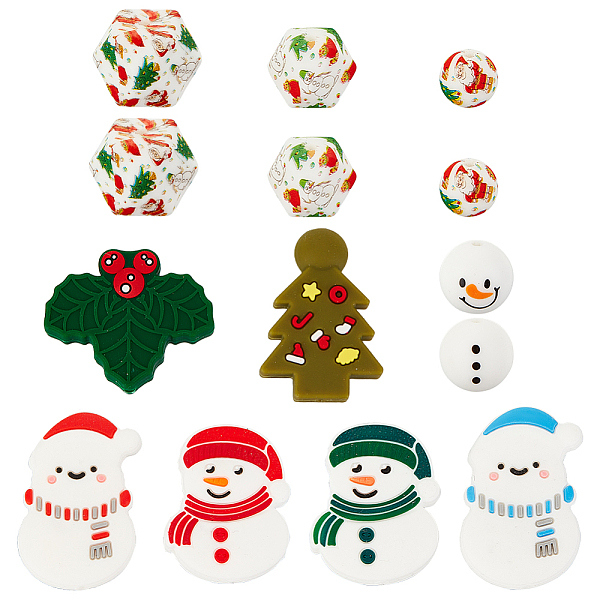 PandaHall Olycraft 14Pcs 11 Style Christmas Theme Food Grade Eco-Friendly Silicone Beads, Chewing Beads For Teethers, DIY Nursing Necklaces..., Multicolor
PandaHall Olycraft 14Pcs 11 Style Christmas Theme Food Grade Eco-Friendly Silicone Beads, Chewing Beads For Teethers, DIY Nursing Necklaces..., Multicolor