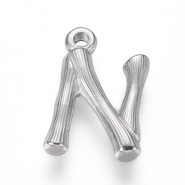PandaHall 304 Stainless Steel Pendants, Bamboo Shaped Letter, Stainless Steel Color, Letter.N, 17.5~19x10~16x3~4mm, Hole: 1.8~2mm 304...
PandaHall 304 Stainless Steel Pendants, Bamboo Shaped Letter, Stainless Steel Color, Letter.N, 17.5~19x10~16x3~4mm, Hole: 1.8~2mm 304...