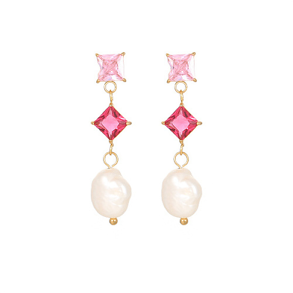 PandaHall Glass Square Stud Earrings, Natural Pearl Drop Earrings with 304 Stainless Steel Pins, Flamingo, 40mm Pearl Square Pink
PandaHall Glass Square Stud Earrings, Natural Pearl Drop Earrings with 304 Stainless Steel Pins, Flamingo, 40mm Pearl Square Pink