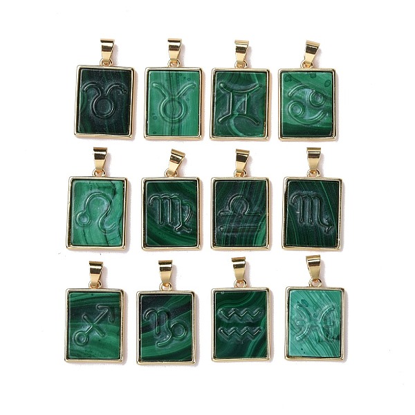 PandaHall 12Pcs 12 Styles Natural Malachite Pendants, Rectangle Charms with Twelve Constellations, with Rack Plating Light Gold Tone Brass...
PandaHall 12Pcs 12 Styles Natural Malachite Pendants, Rectangle Charms with Twelve Constellations, with Rack Plating Light Gold Tone Brass...