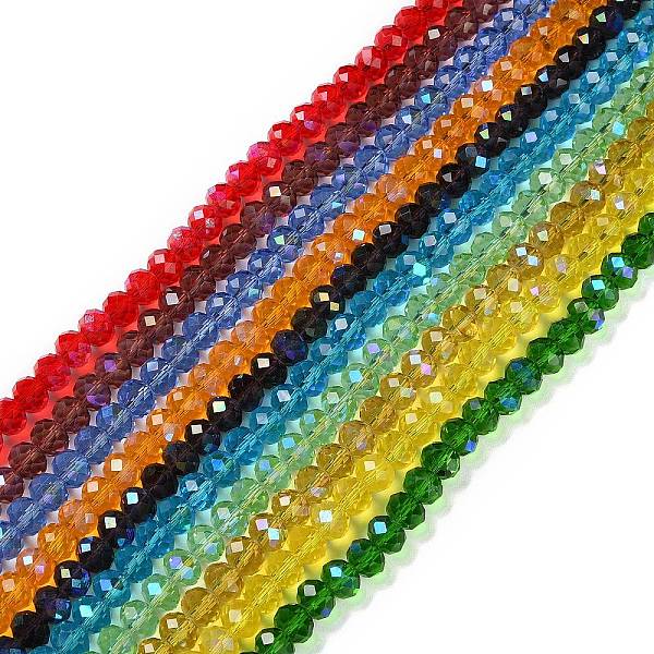 PandaHall Electroplate Transparent Glass Beads Strands, Facted, Round, Mixed Color, 10x8mm, Hole: 1.2mm, about 52~69pcs/strand..., Multicolor
PandaHall Electroplate Transparent Glass Beads Strands, Facted, Round, Mixed Color, 10x8mm, Hole: 1.2mm, about 52~69pcs/strand..., Multicolor